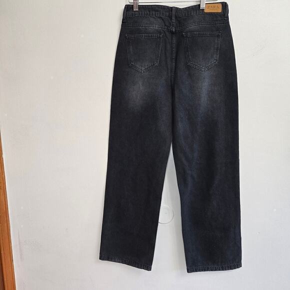 ZARA Black High Waisted Wide Leg Jeans Size 9/ 30 - Picture 3 of 11